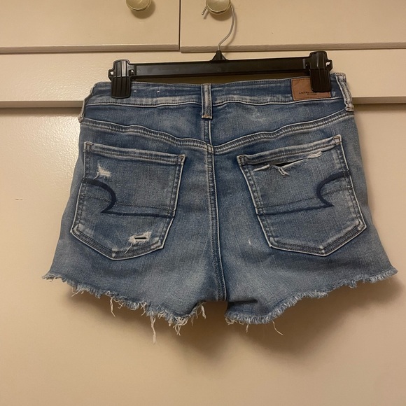 American Eagle Outfitters Blue Distressed Jean Shorts - Picture 3 of 5